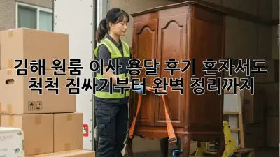 김해 원룸 이사 용달 후기: 혼자서도 척척! 짐싸기부터 완벽 정리까지