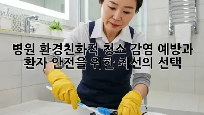 병원 환경친화적 청소: 감염 예방과 환자 안전을 위한 최선의 선택